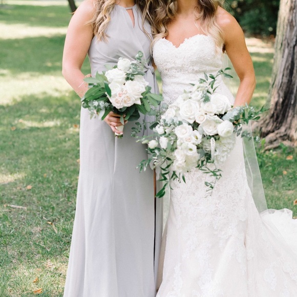 Azazie Silver Bridesmaid Dress 👗 - Picture 4 of 6